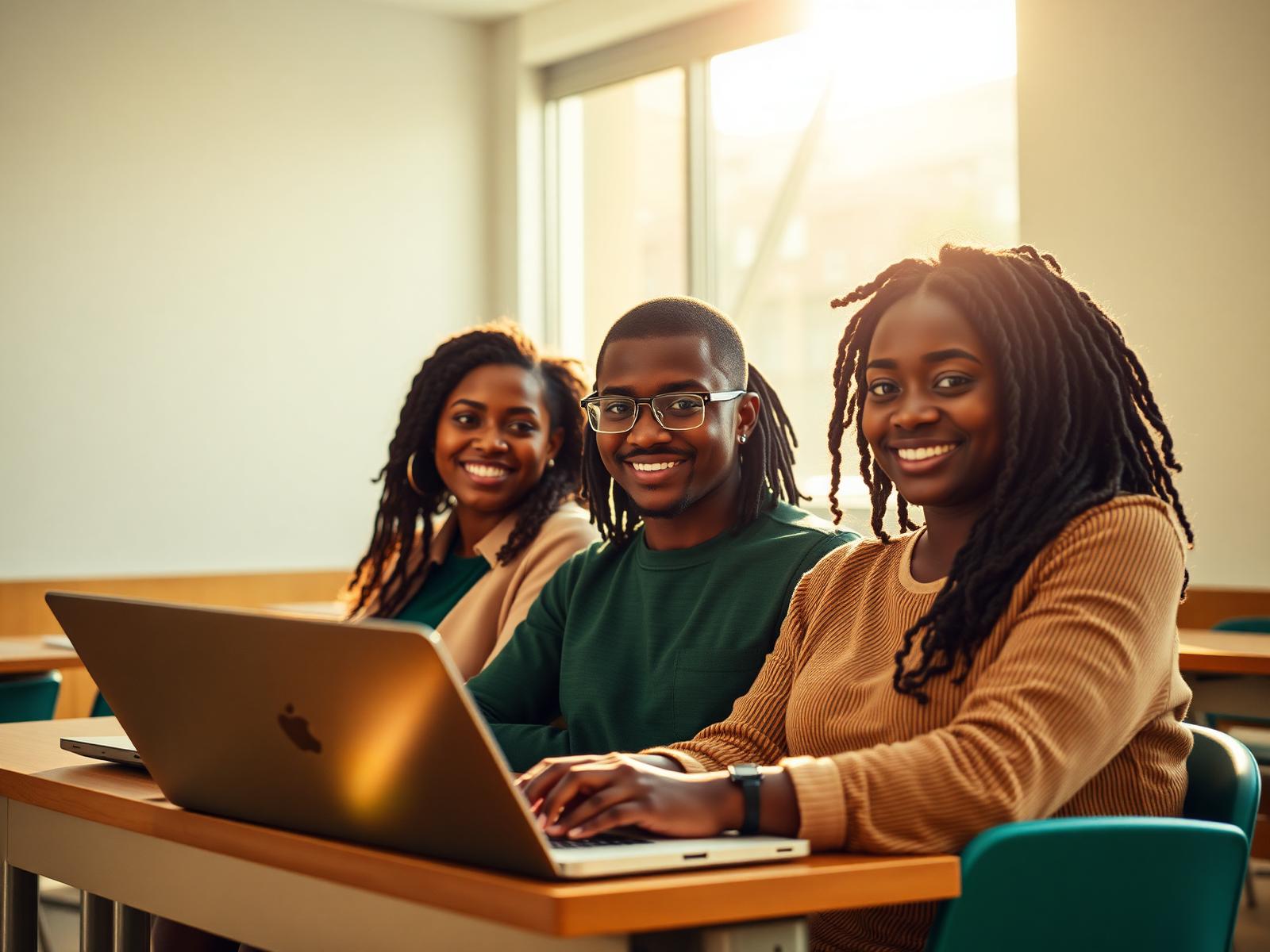 Young Nigerian entrepreneurs learning together on the YEDP platform